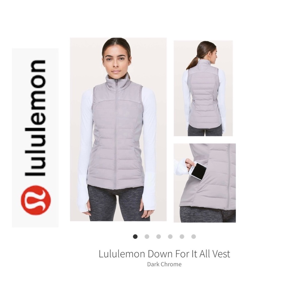 Lululemon Down For It All Vest. Dark Chrome. Size 10